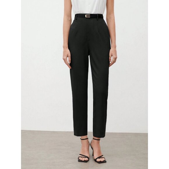 High Waisted Pants Minimalist Business Chic - Picture 2 of 3